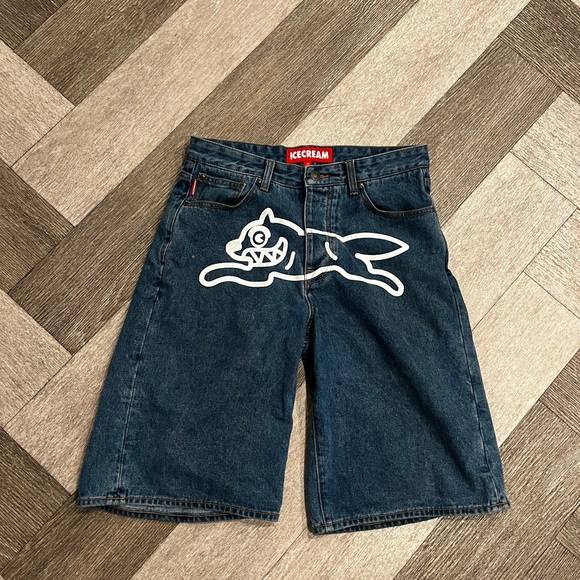 Ice cream Running Dog Denim Shorts - Picture 1 of 8